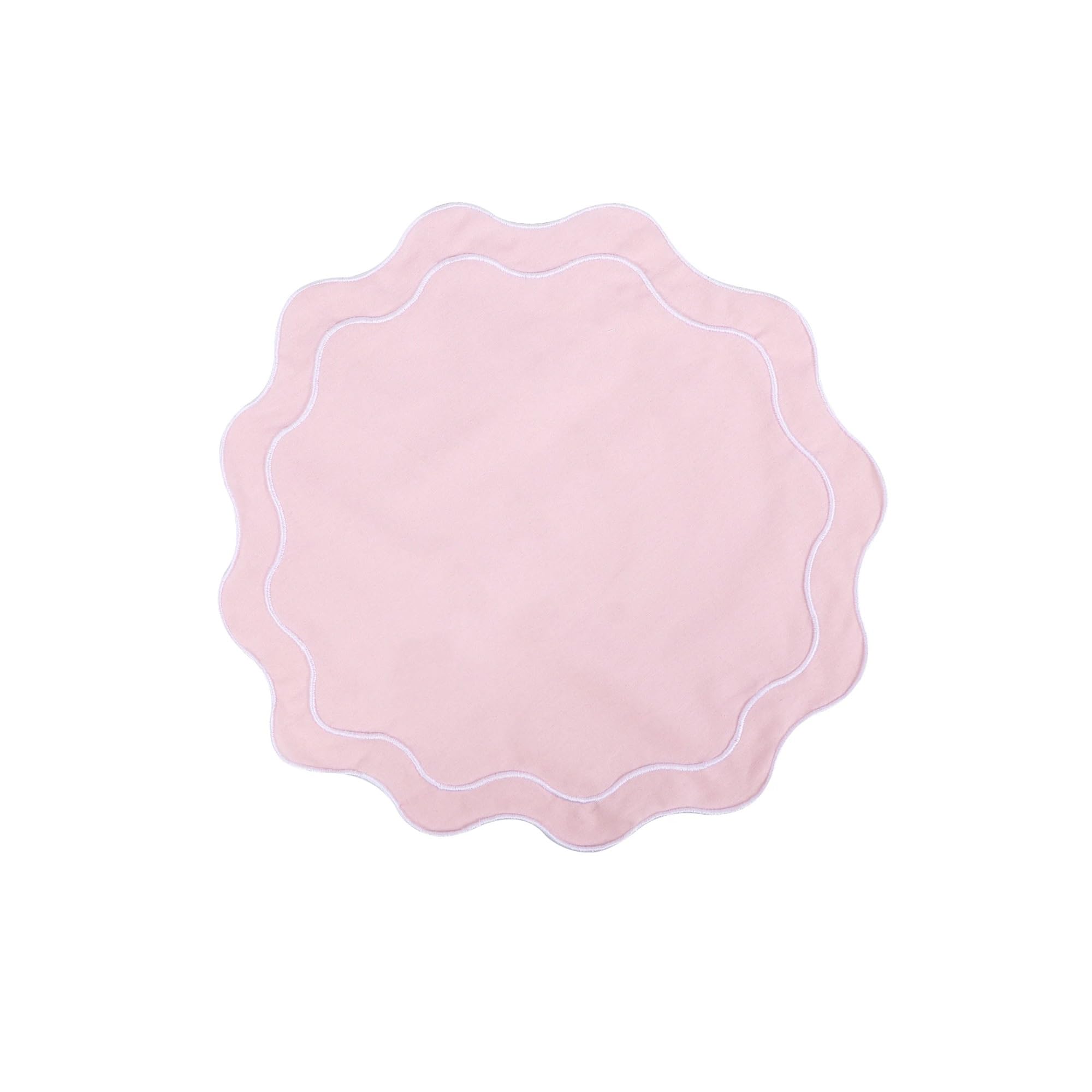 Napkins 2PC Embroidered Wavy Edged Cotton Napkin Comfortable And Soft Home Placemat Suitable For Wedding Festival Decoration(Style 07)