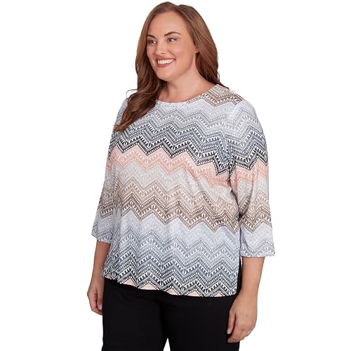 Lacey Ombre Chevron Crewneck Top3