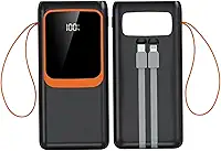 Power Bank Premium 50.000mAh Turbo 22.5W, Múltiplas Portas USB/Tipo-C, Display LED e Lanterna; Carregador Portátil para Viagens, Celular e Tablet. (Preto)