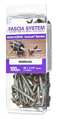 Headcote Stainless Steel Fascia Screws for Deck Installation 9 X 1-7/8