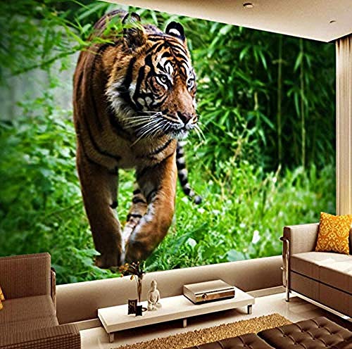 Carta da parati fotografica 3D Tigre Soggiorno Tv
