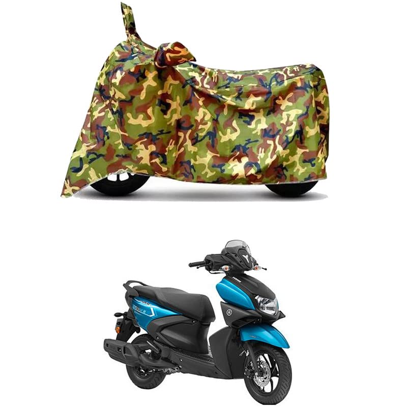 Image of Waterproof 100% PVC Coated Bike Scooty Two Wheeler Body Cover Compatible for Yamaha RayZR 125 BS6 /UV-Rays /Heat Protection /Birds Dropping /Scratchproof /Dust Proof [6X6 Jungle Print]