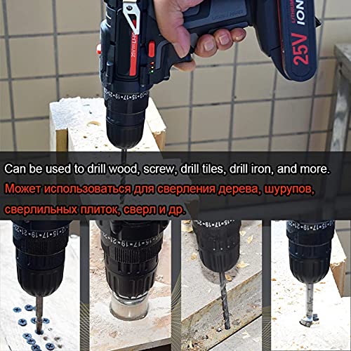MFJFHK 25-V-Schlagbohrmaschine, kabellose Haushaltsbohrmaschine, wiederaufladbare elektrische Handschrauber mit Lithium… – Bild 3