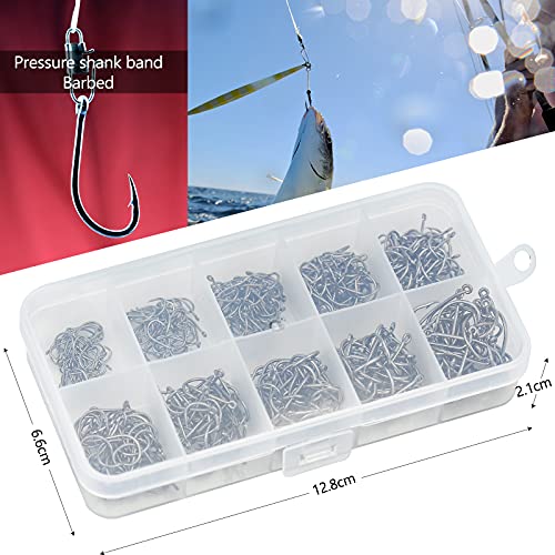 CAPRICIOUS 500 STK Angelhaken Kohlenstoffstahl, Haken Angeln Widerhaken Angelhaken mit Kunststoff Box Angelzubehör Set 3… – Bild 7