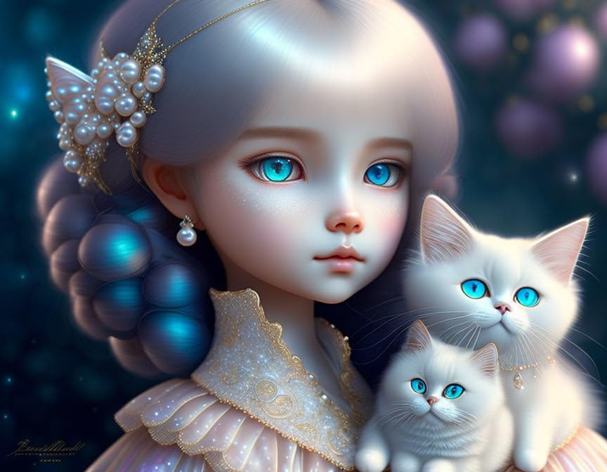 Toile ragdoll cat et fille perle pour célébrer l'amour des chats