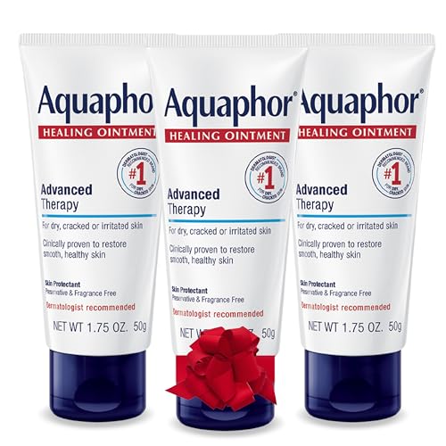 Image of Aquaphor Advanced Therapy Healing Ointment, Hypoallergenic, Fragrance Free Body Moisturizer for Dry Skin and Minor Wound Care, Travel Size Skin Care Set, 1.75 Oz Tube, Pack of 3