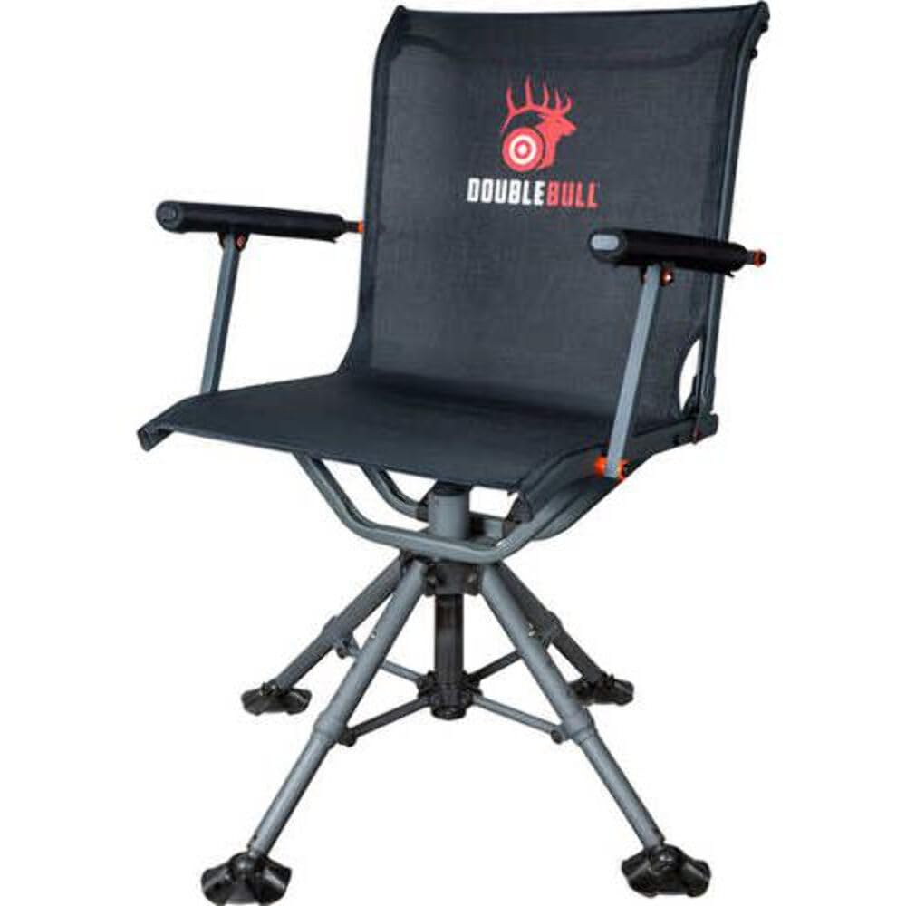 Primos Hunting Double Bull Swivel Chair with 360° Range of Motion and Adjustable Height, Collapsible with Shoulder Strap 65166
