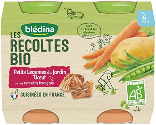 Blédina Les Récoltes Bio petits légumes du jardin boeuf 2 x 200gr