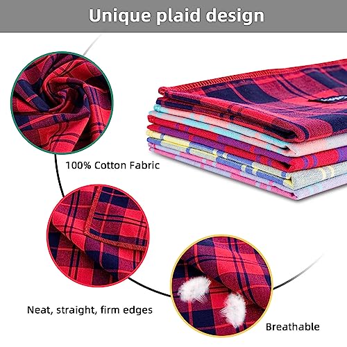 Gofshy Spring Dog Bandana Large-Dog Scarf Vibrant Color Orange Green Plaid Printing Adjustable Bib Handkerchief Accessories For Medium Large Dogs thumb #2