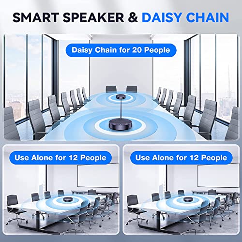 Image of EMEET Bluetooth Speakerphone M3, Zoom Certified 4 AI Mics 360Voice Pickup 18H Talk Time Conference Speaker and Microphone, USB /Bluetooth Conference Speaker w /Daisy Chain for 20 People for Zoom Teams