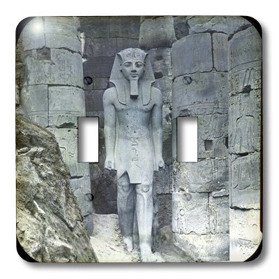 Interruptor de luz de Ramses II, placa decorativa de Luxor Egipto en blanco y negro