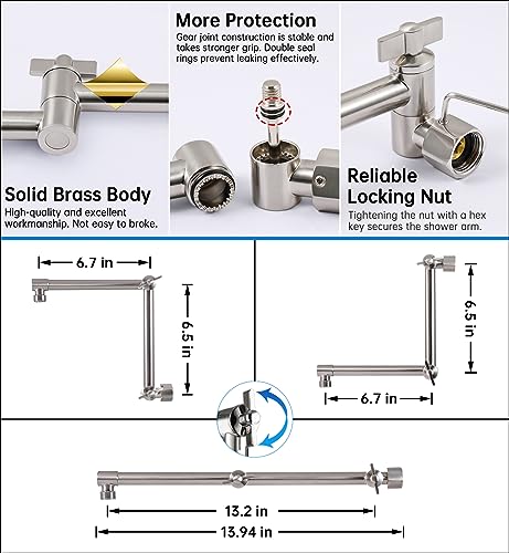 G-Promise All Metal 10 Inches Rainfall Shower Head with Handheld Combo - image 4