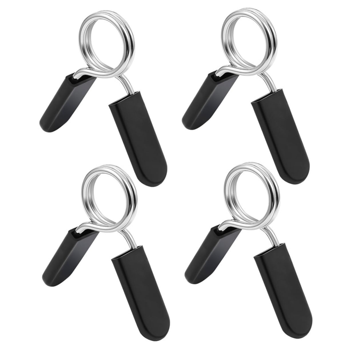 HONMEET 4Pcs Spring Clip Collars for Weightlifting Dumbbells and Barbells Durable Barbell Clamps for Secure Locking Design for Weight Bars