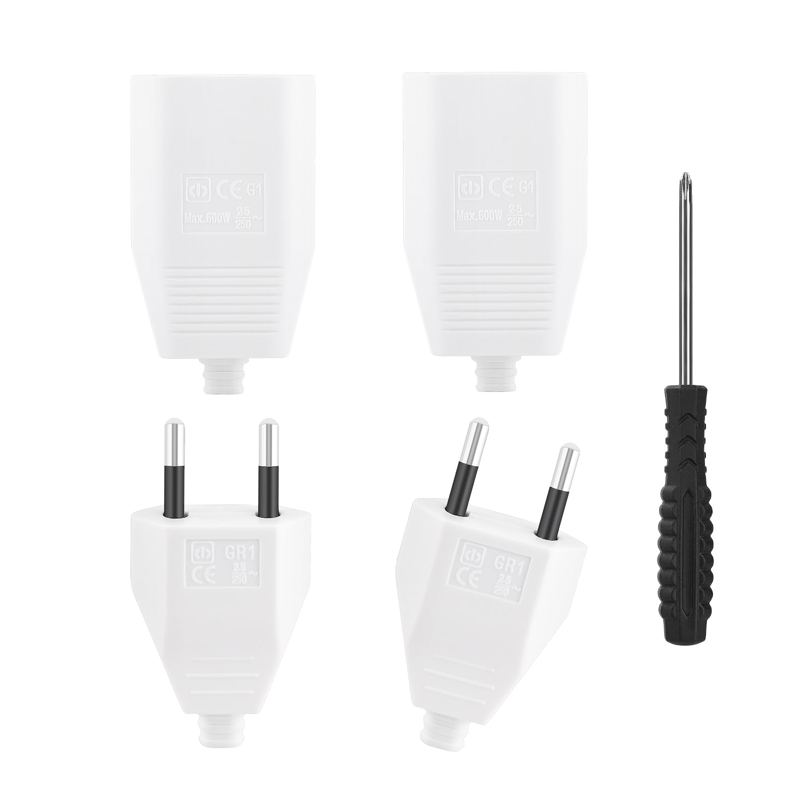 4 Stück Euro Stecker Flach,Europäische Flach Stecker,Stecker