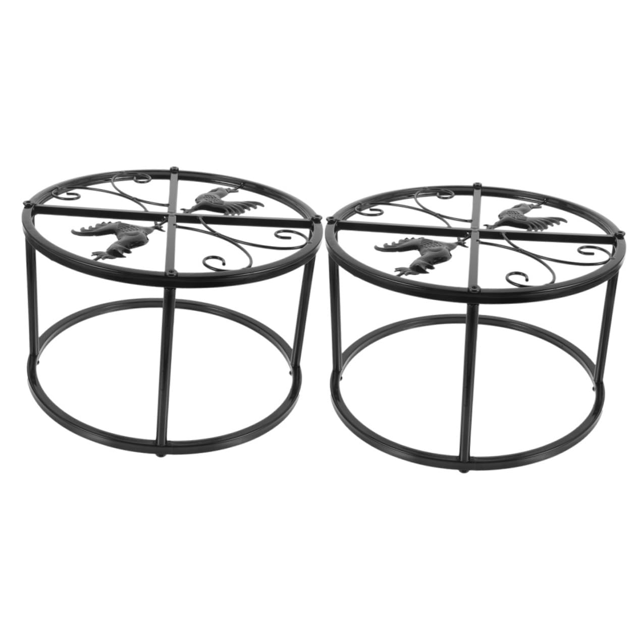 BESPORTBLE Supporto per Mangiatoia per Polli in Metallo Verniciato, Set 2 Pezzi Struttura Stabile a 4 Gambe, per Alimentazione e Abbeveraggio Pollaio e Giardino