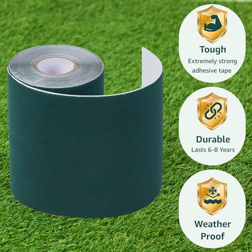 Image of Artificial Grass Turf Tape, 6 inch x 16' Turf Seam Tape: Self-Adhesive Artificial Grass Seaming Tape for Indoor Outdoor Carpet Jointing, Connecting Lawn, Rug, Pet Grass Mat