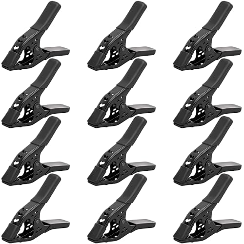 Image of Heavy Duty Metal Spring Clamps: 12-Piece for Woodworking Spring Clamps 6-inch Tarp Clamps Heavy Duty Clips Spring Clips Metal Clamp Large Heavy Duty Clamps for Pool Cover Backdrop Stand Clamps