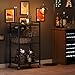 TUTOTAK Bar Cart, Home Bar Serving Cart, Microwave Cart, Drink Cart, Mobile Kitchen Shelf with Wine Rack and Glass Holder, Rolling Beverage Cart Living Room, Kitchen, Black BC01BK032