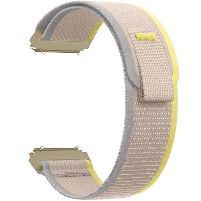 Prolet 20mm Nylon trail Sport Replacement Bands and Loop Compatible With (ONLY 20mm Lugs Size) Amazfit GTS 2 Mini, Amazfit Bip,Amazfit GTS,Samsung Galaxy Watch 4/ Watch 5-(CREAM & YELLOW) (B0C5332S7Q) Amazon Price History, Amazon Price Tracker