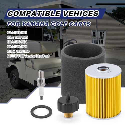 Image of Air Filter & Fuel Filter w /Gasket for Yamaha Golf Cart G2 G5 G8 G9 G11 1985-1995