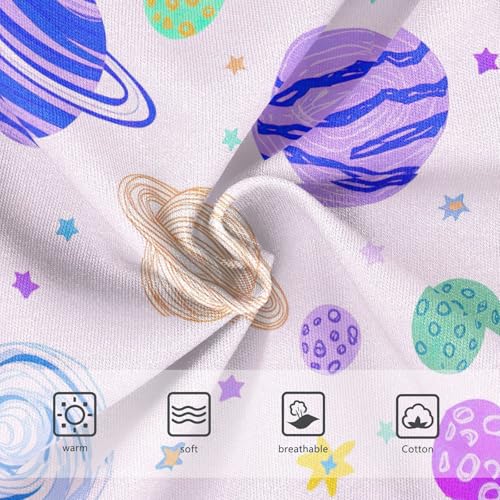 Joisal Colorful Toddler Underwear Floral 2t Cotton Girl Panties Cute Colorful Planets Stars Light Purple Kids Briefs Undies3