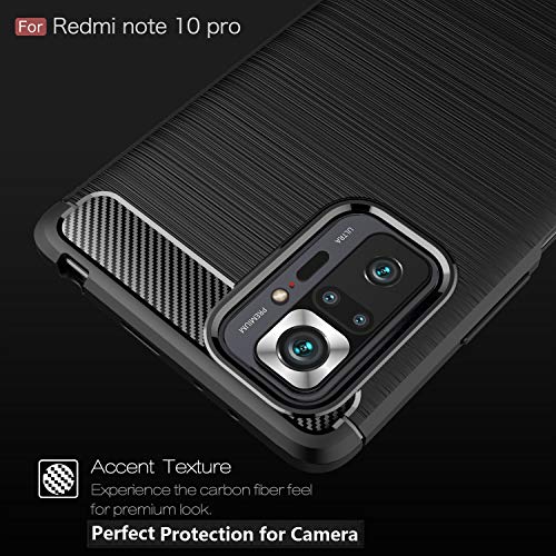 Funda Redmi Note 10 Pro Max anticaídas con textura de carbono azul 5