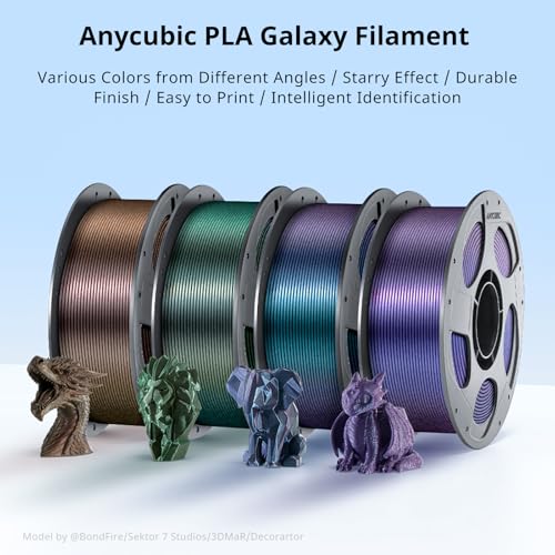 Image of ANYCUBIC Galaxy PLA 3D Printer Filament, Sparkle Glitter PLA, Chameleon Changing Colors, 3D Printing PLA Filament 1.75mm Dimensional Accuracy + /- 0.03mm, 1KG Spool (2.2 lbs), Galaxy Green
