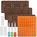 FineGood Lot de 4 moules en silicone pour sucettes, chocolats, bonbons et bonbons - Avec 3 compte-gouttes