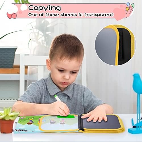 Mardiko Erasable Doodle Book, Double-Sided Kids' Drawing Writing Boards with 12 Colored Pens, Reusable Portable Drawing Pad, Toddler Toys for 2 3 4 5 6 7 8 Year Old Girls Boys, Pink