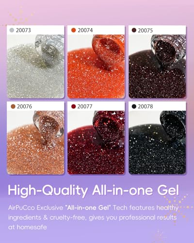 Kit de Esmaltes en Gel 6 Colores con Brillo y Glitter miniatura 5