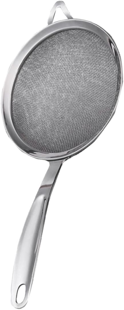 3pcs Hand Held Flour Sieve Cooking Sifter Fine Mesh Over Sink Colander Stainless Steel Mesh Screen Strainer Pasta Flour Pulp Fi 304 Stainless Steel Kitchen Supplies Multifunction Rewritten