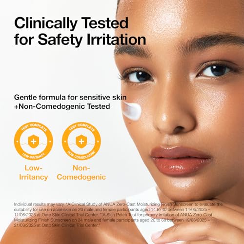 Anua Zero-Cast Moisturizing Sunscreen SPF 50, Glow Natural Sunscreen for face, No White Cast, Hyaluronic Acid, Niacinamide, Oil-Free, Korean Skincare, 1.69 fl.oz - Image 6