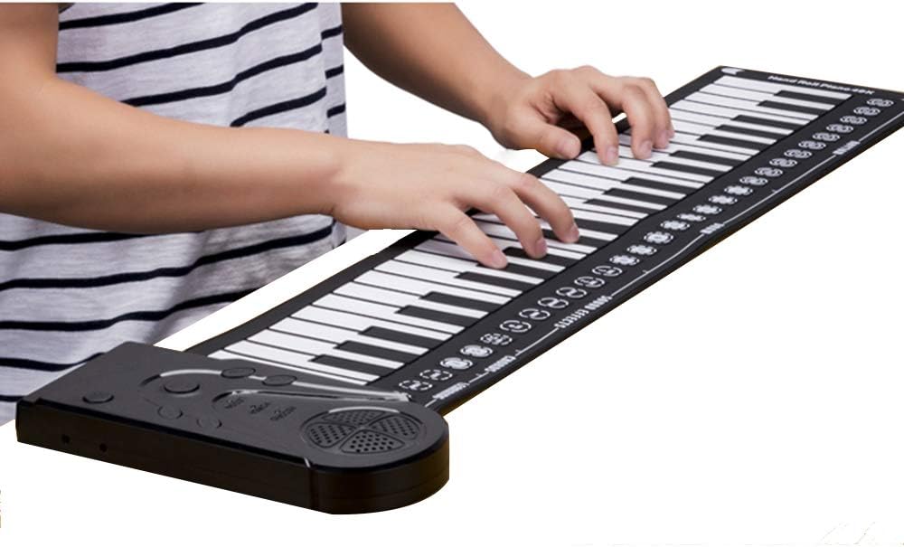 NUTK Roll Up Piano Keyboard,Portable Foldable 49 Keys Flexible Soft Silicone Electronic Music Keyboard Piano with Louder Speaker for Children Beginner. Boys Girls Men Women.Kids
