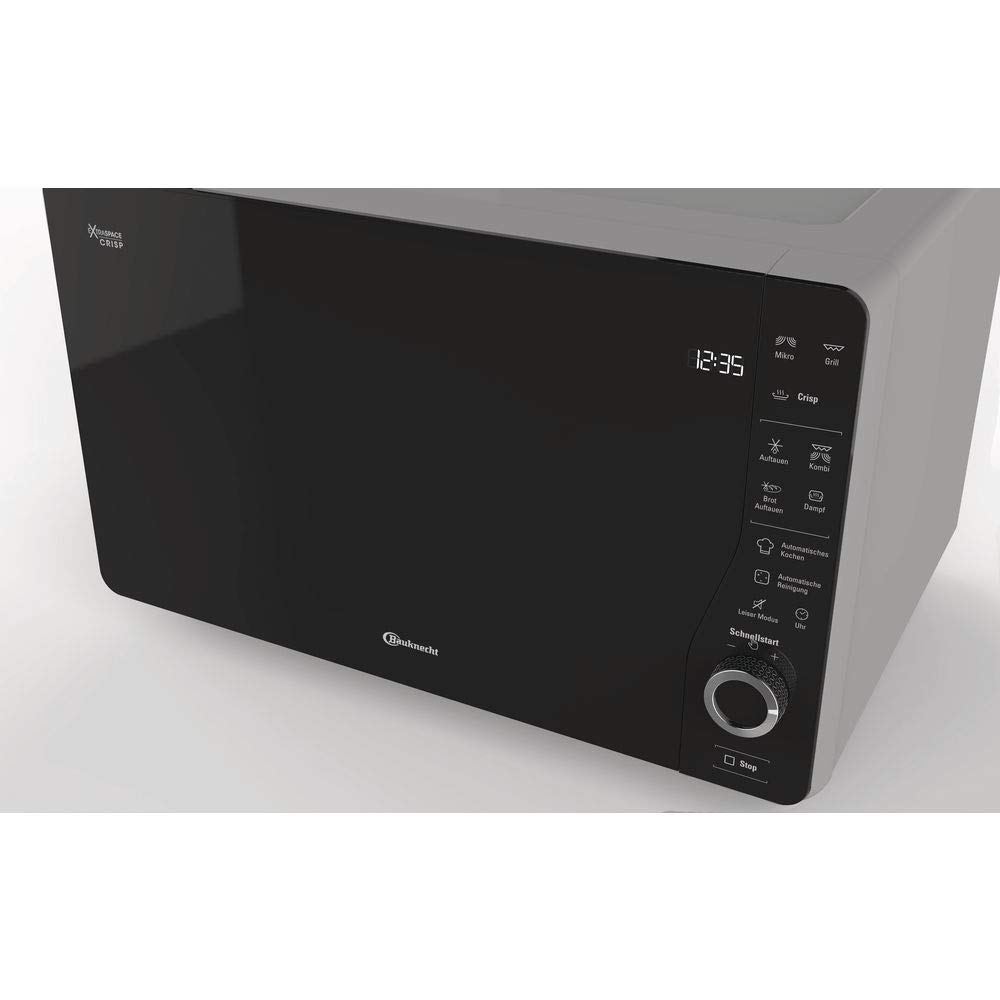 Bauknecht MW 427 SL Mikrowelle 800 W 25 L Grill 1000 W Crisp Dampfgarfunktion AutoClean Silber