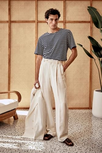 Linen Pants Men Casual 2025 Summer Beach Elastic Waist Pant Travel Work Trousers2