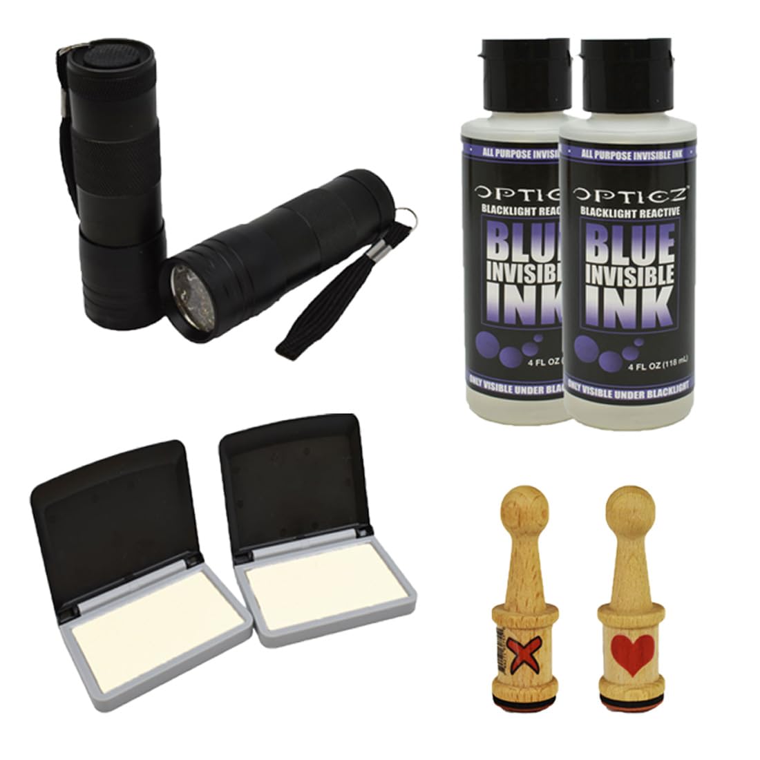 Opticz UV Blacklight Reactive Invisible Blue Ink Hand Stamping