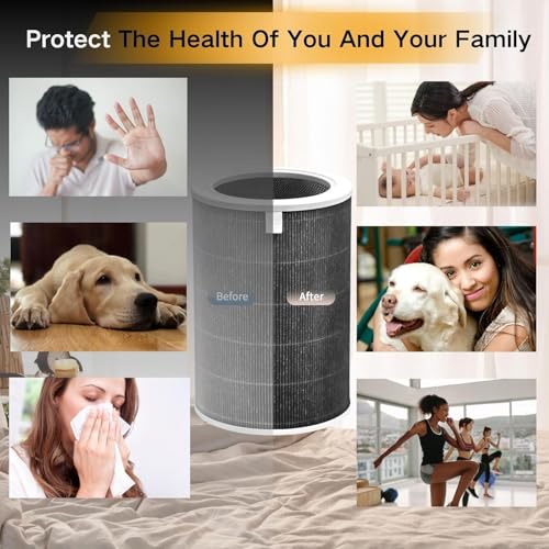 Image of SEIBEN HEPA + Acitivated Carbon Filter for Xiaomi Mi Air Purifier, Compatible with Xiaomi Mi Air Purifier 1, 2, 2C, 2S, 2H, 3, 3C, 3H Activated Carbon Formaldehyde Removal with RFID chip