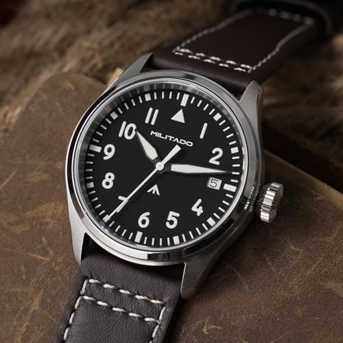 Image of TACTICAL FROG MILITADO ML21 37mm Aviation-Inspired Field Watch, VH31 Sweep /515 Quartz Movement, Sapphire Crystal, BGW9 Lume, 100M Waterproof Men's Casual Dress Watch