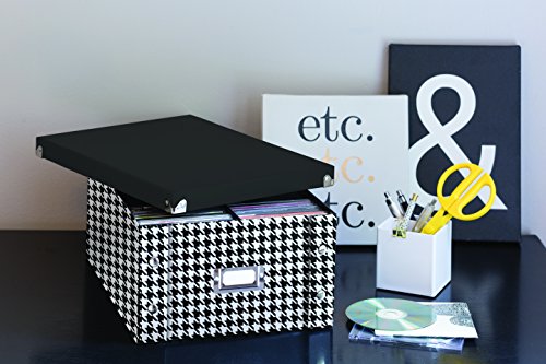 Snap-N-Store Double Wide CD Storage Box, 6.125" x 10.5" x 14", Holds up to 330 CDs/DVDs, Houndstooth (SNS03315) - Thumbnail 5