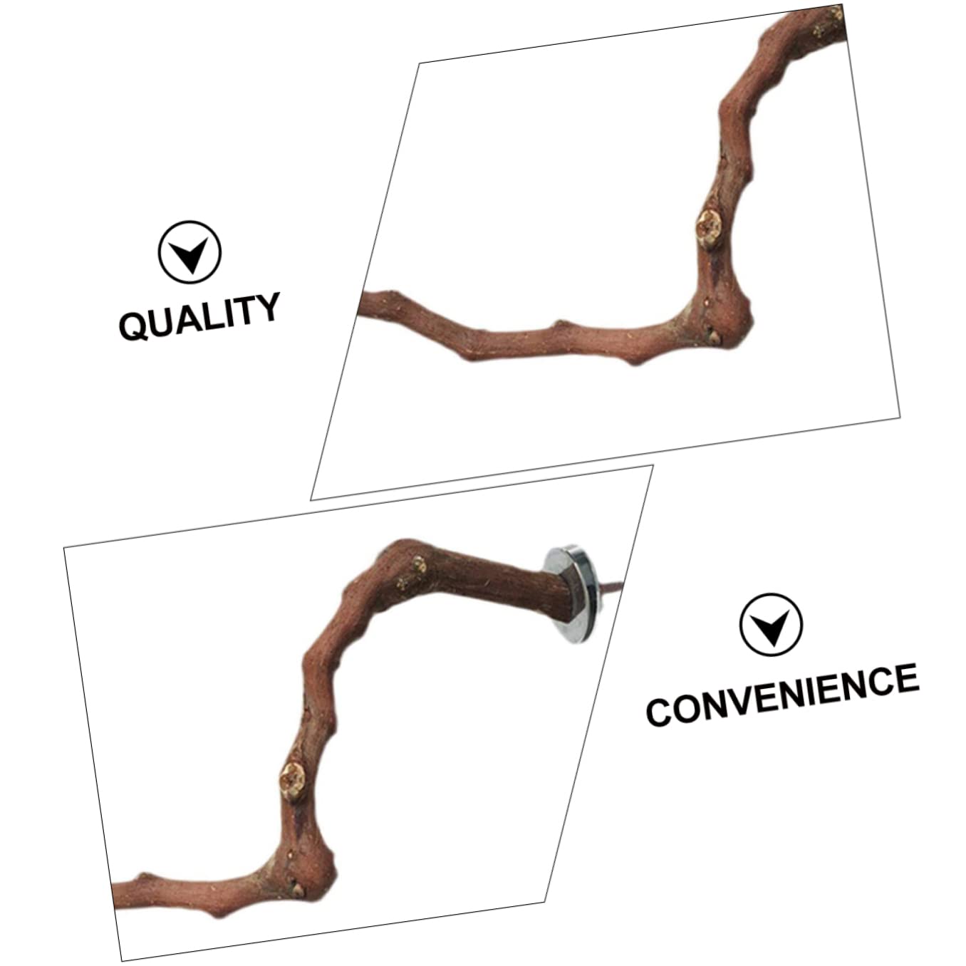 POPETPOP Lot De 3 Jouets pour Cage À Oiseaux Tige Debout Jouet Dentraînement pour Perroquet Jouet À Mâcher pour Animaux De Compagnie Branche en Bois Naturel Jouets Dexercice pour Oiseaux