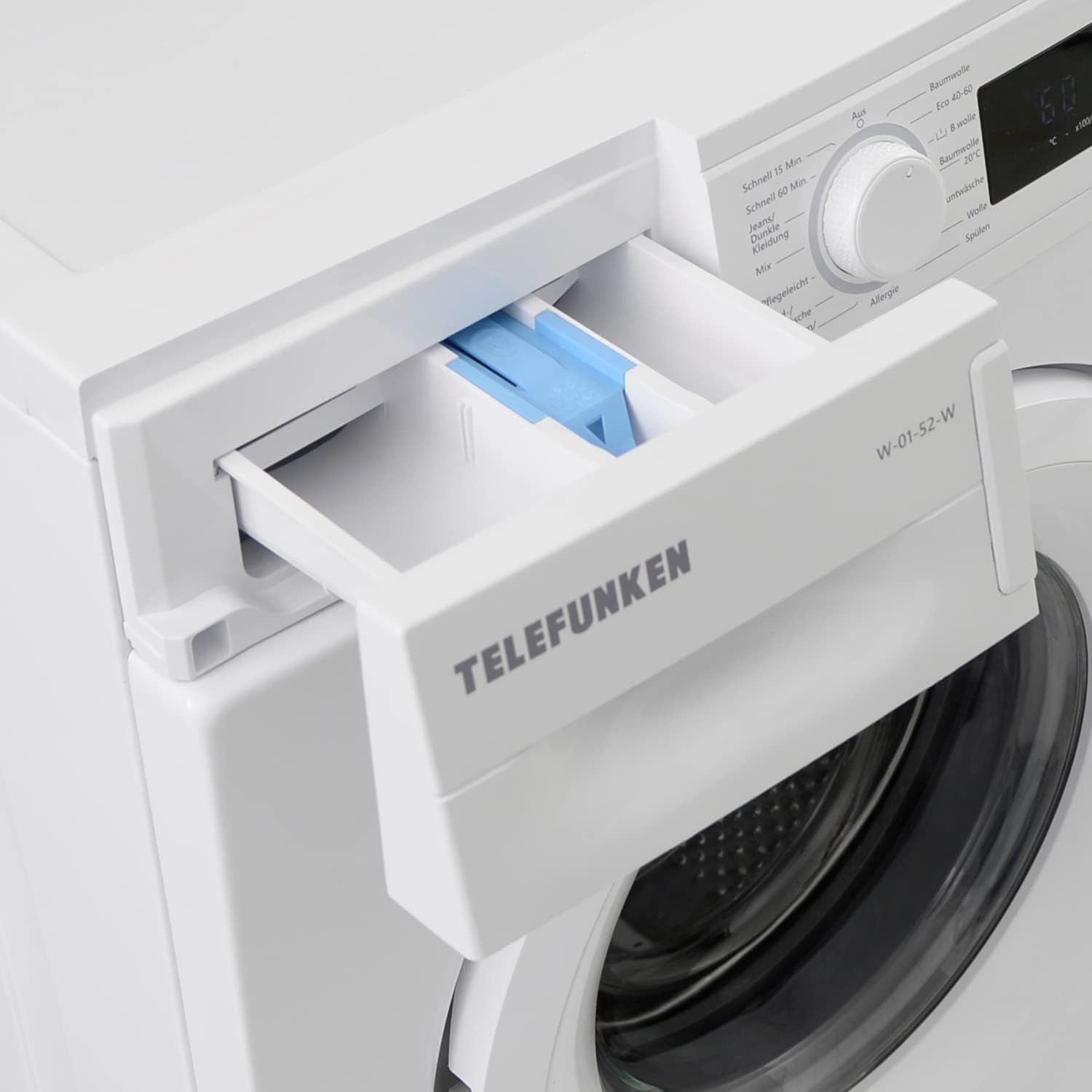 Detergent drawer pulled out