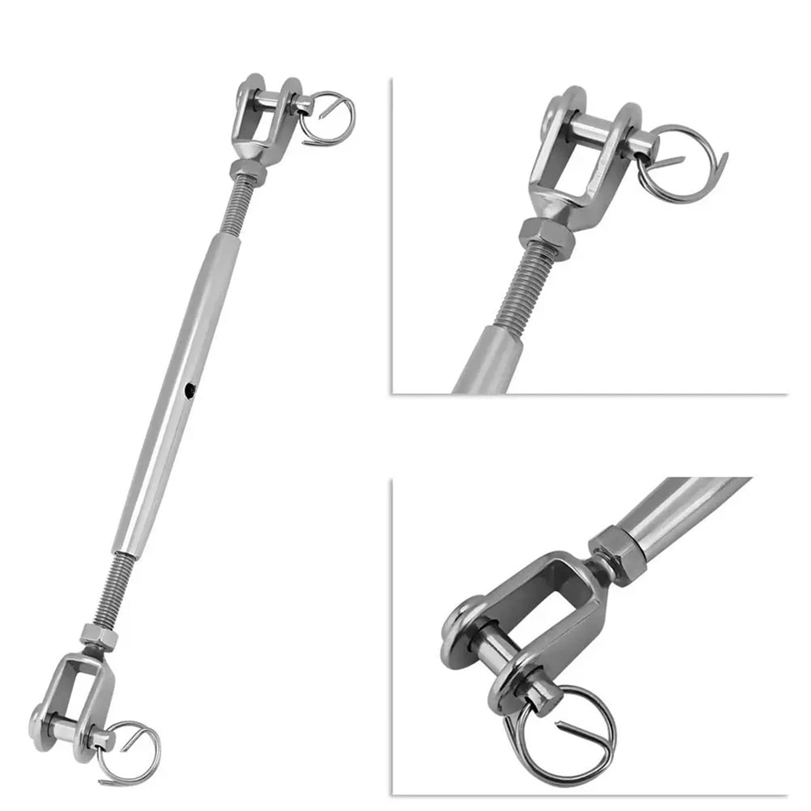 Tenditore Acciaio 5 Pz 316 Rigging in Acciaio Inox M5 M6 M8 Chiuso Mandibolare Tenditore Bulloni Viti di Fissaggio in Acciaio Inox(M5)