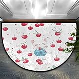 Photo Gallery wowprint zerbino rotondo kawaii con gatto ciliegia per interni ed esterni, lavabile in lavatrice, assorbente, antiscivolo, 91,4 x 61 cm Photo Gallery wowprint zerbino rotondo kawaii con gatto ciliegia per interni ed esterni, lavabile in lavatrice, assorbente, antiscivolo, 91,4 x 61 cm