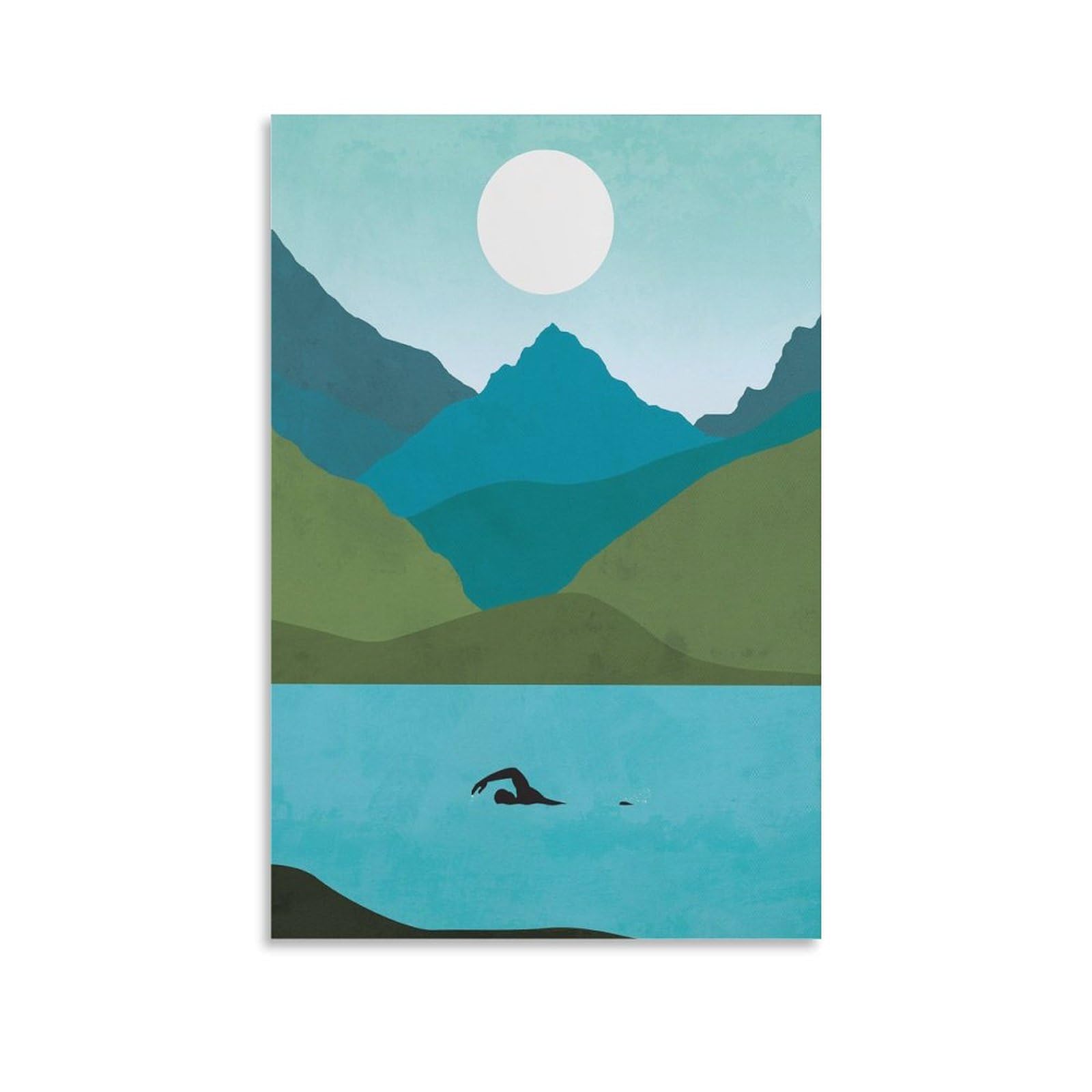 Qzfncoyu Unframe-Style Vintage Wild Swimming Wild Swimming Poster Swimming Poster Swimming Art Vintage Swimming Poster Wild Swimming Poster Canvas Poster Bedroom Decor Landscape Office Room Decor Gift 20X30inch(50X75cm)