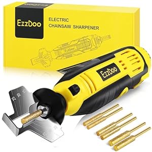 EzzDoo Kettingzaag slijper elektrisch met titanium gecoate diamantbits – Hogesnelheids slijpmachine met 6 wielen voor alle kettingen – Met EU-stekker