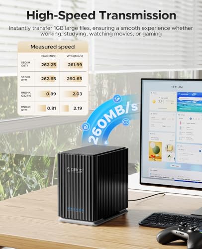ORICO 5 Bay USB 3.1 Hard Drive Enclosure - Plug and Play DAS Enclosure with 12V/10A Power Adapter, Maximum 5*22TB Storage for Home Data Management - 9758C3 - image 5