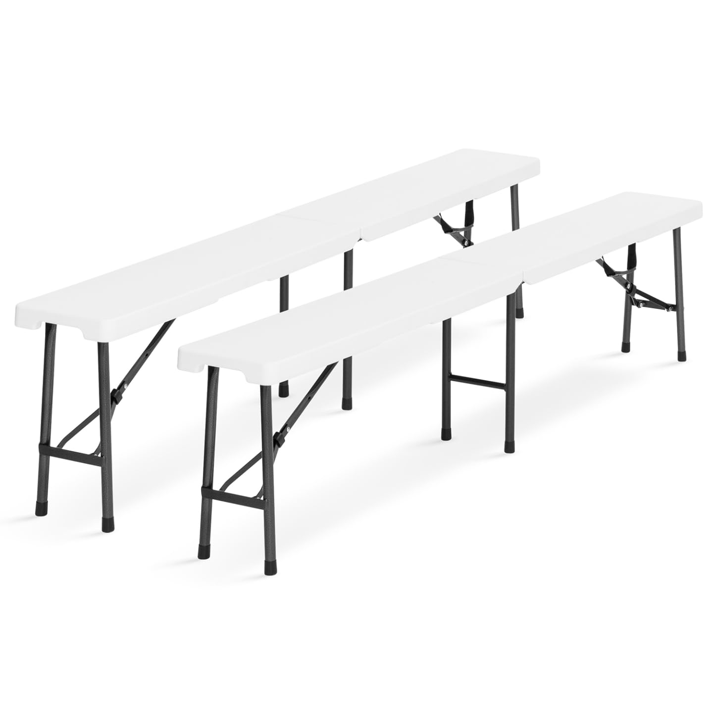 Probache - Table Pliante d'appoint Portable 180 cm et 2 bancs Pliables pour Camping ou réception