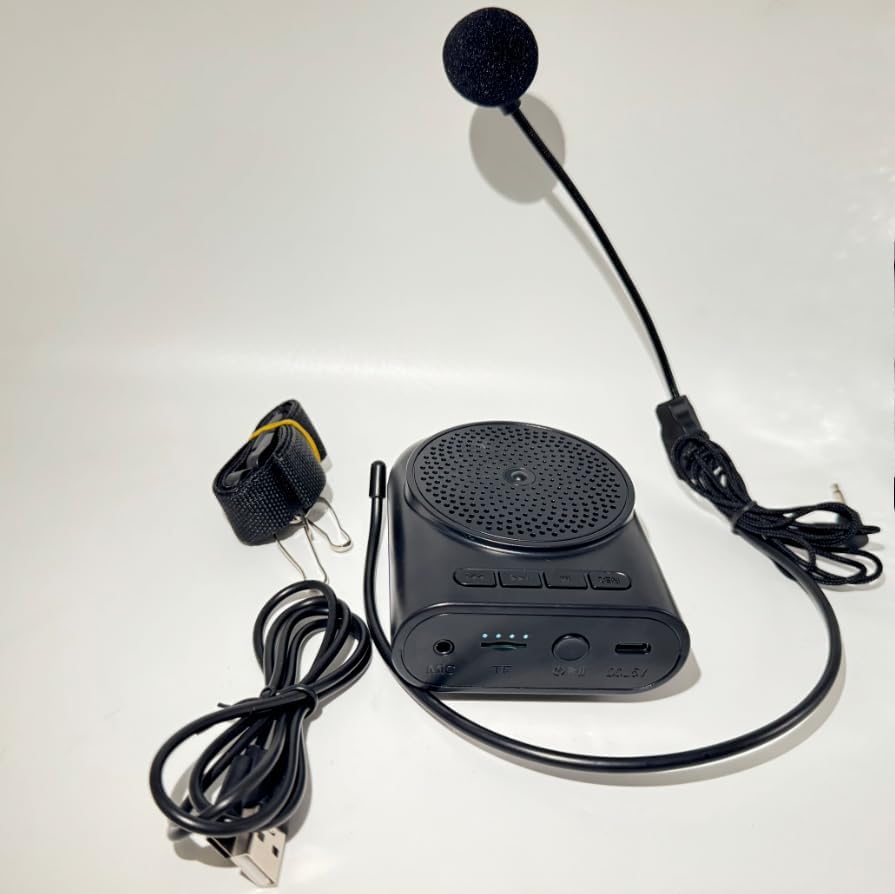 Portable Rechargeable Mini Voice Amplifier with Wired Microphone Headset and Waistband, Supports Bluetooth and Recording Functions Support Music Play for Teachers, Coaches, Training, Tour Guide - Image 9