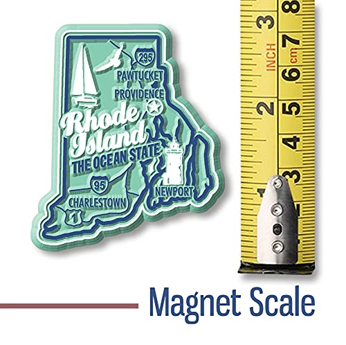 Imán decorativo Rhode Island 2.2x2.6 pulgadas caucho miniatura 2