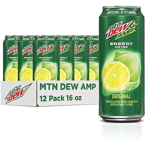 Amp Energy, Original, Caffeine, B Vitamins, 16 Fl Oz. Cans (12 Pack) Cover